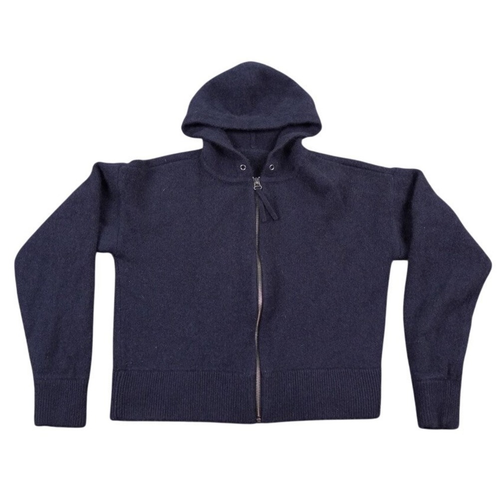 NakedCashmere Hoodie Women Midnight Blue Thick Knit Full Zip